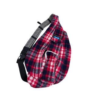 Kavu Rope Bag Polar Red Plaid Flannel Sling Crossbody Backpack Gorpcore Hiking